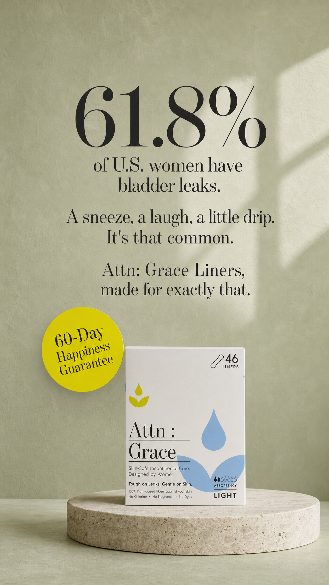 10. Statistic: 61.8% of U.S. women have bladder leaks