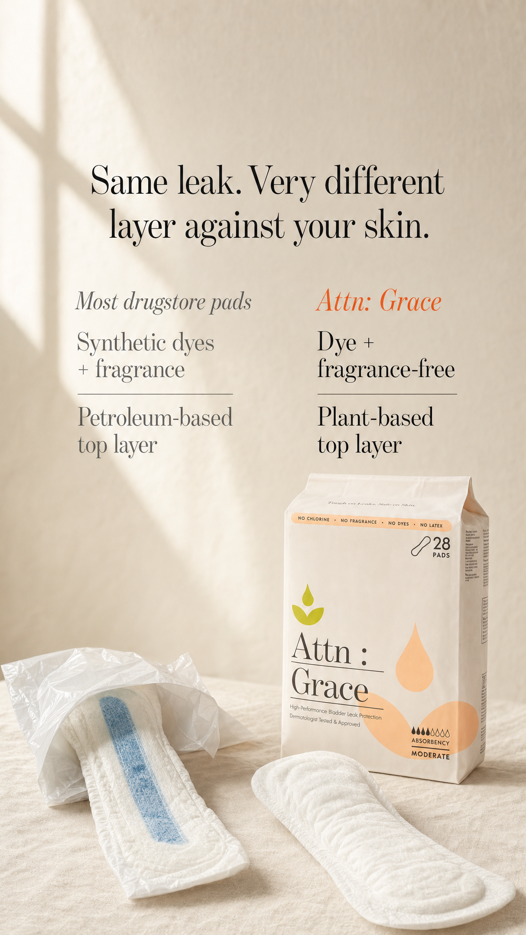 11. Comparison: same leak, very different layer against your skin